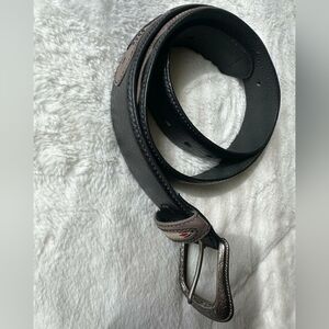 Vintage SOUTHWESTERN buckle belt 42 native american indian CONCHO tooled leather